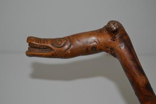 Canne bois sculpte art - -canne,