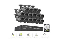 Kit Vidéo Surveillance Caméra Sécurité Extérieur Système Complet FHD Disque Dur