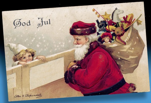 Ancienne noël carte voeux - noël,