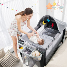 Lit Parapluie Pliable Avec Matelas Pour Bébé 0-36 Mois Lit De Voyage Avec Table 