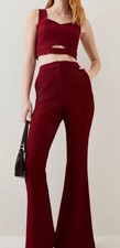 Ensemble Karen Millen Pantalon & Crop Top Taille EU36 /UK 8 /US 4 Excellent Etat