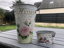 Seau X2 de jardin vintage En Métal