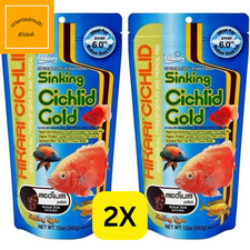 2 x Hikari Sinking Cichlidés Gold MOYEN 342 g 5-5,5 mm Aquarium Tropical Fish...