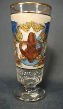 Verre à bière Bock d'un boulanger, Münsingen 1916. Verre lithographié et coloré à la main