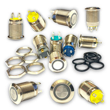 Bouton poussoir encastré rond