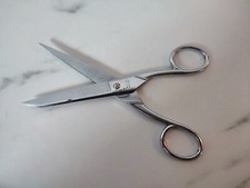 Ancien Ciseau de Couture Chrome Nogent France Tailleur Drapier Vintage 17cm