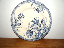 Service Porcelaine Opaque de Gien Modèle Tulipe Bleu Assiette Plate 2