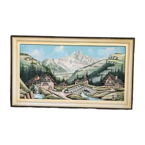 Grand tableau montagne vintage - montagne,