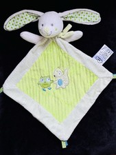 Doudou Lapin Vert Et Blanc