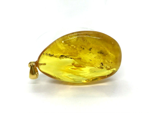 Pendentif ambre insectes - ambre,