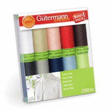 Ensemble De Fil Gutermann : Sew-All Extra Fin 200 - 10 X 200M - Assorti - Col.1