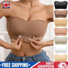 Soutiens-gorge sans bretelles à fermeture avant sans fil pour femme push up confort crochet avant bas
