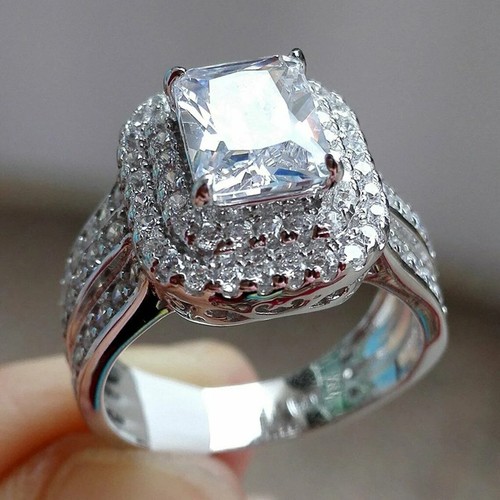 Bague mariage double - , halo