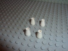 4 x White Cones ref 4589 LEGO Set 7093/6290/6289/10189/7029/6286/6559/7092/7469