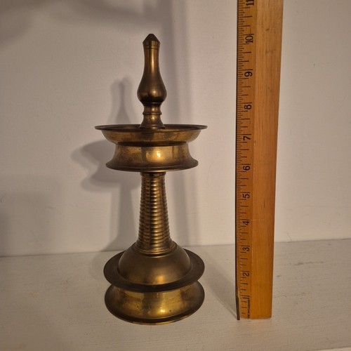 Vintage brass oil lamp diya - brass,