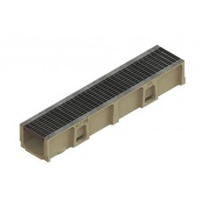 Caniveau béton polymère H150mm avec grille caillebotis acier galva - Self 200 A