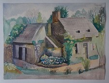 Aquarelle   FERME  SARTHOISE