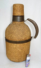 antique grosse bombonne thermos en verre et liège 