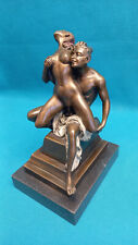 GROUPE ÉROTIQUE LES AMANTS BRONZE PATINE POLYCHROME DE VIENNE BERGMAN EXPERTISÉ