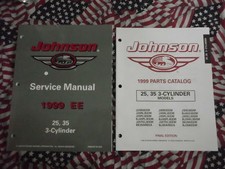 1999 Johnson Ee 25 35 3-cyl Service Atelier Réparation & Pièce Manuel Set Usine