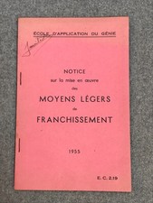 Notice sur les moyens légers de franchissement, Génie 1955, guerre d'Algérie.