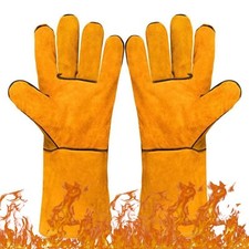 33cm Gants de Barbecue Gants Anti Chaleur en PU Gants Cuisine Résistant à la ...