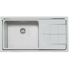FOSTER 2263052 Lavabo 1 Baignoire La SX Avec Égouttoir Ke Sf Acier Inox 98,3 CM