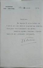 Autographe Léon BLUM Chambre