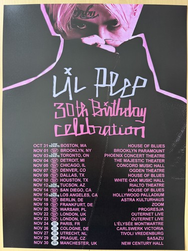 Affiche concert lil peep 2026 - concert,