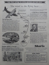 6/1948 PUB SHORT SOLENT FLYING BOAT CAPTAIN GLOVER BOAC SPRINGBOK ROUTE AD