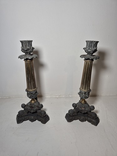 Paire bougeoirs empire en - empire,