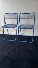Chaises pliantes "Ted Ned" en métal bleu par Niels Gammelgaard pour IKEA, 80's