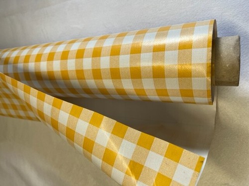 Nappe pvc carreaux - pvc, jaune