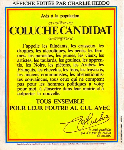 Affiche coluche - affiche,