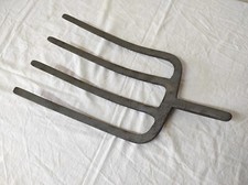 Ancienne Bêche à dents, Fourche en acier  29 x 20 cm