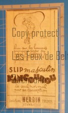 SLIP KANGOUROU BONNETERIE  HERBIN TROYES  publicité 1950 advert
