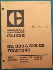 CAT Caterpillar D9 DD9 Tracteur Dozer Lubrification & Maintenance Manuel Livre