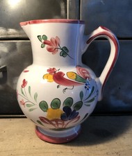 Pichet Faïence D’art D’Angoulême Le Renoleau Décor Au Coq H 18 Cm