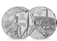 FRANCE 2024 Paris Olympic Games 7.5€ Silver Coin Olympic Torch Relay marianne 1v
