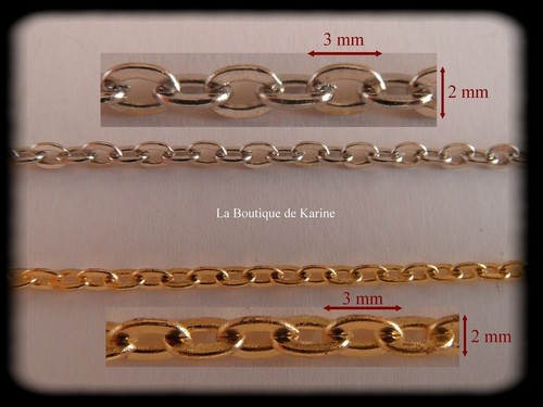 Chaine metal argente - m,