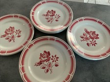 ANCIENNES ASSIETTES PLATES EN PORCELAINE OPAQUE DE BADONVILLIER NUMÉROTÉES