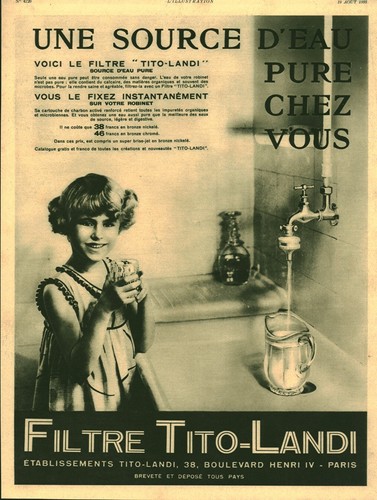 Publicité ancienne filtre