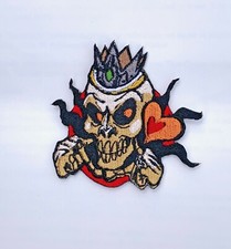 EMBROIDERED Iron Sew On Patches appliques transfers Badges Love Skull