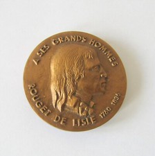 Monnaie de Paris. Médaille en bronze Rouget de Lisle Louis Pasteur