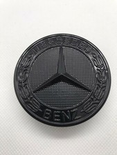 Logo Capot Mercedes Benz NOIR brillant 57mm Emblème CLASSE C E CLK S Neuf