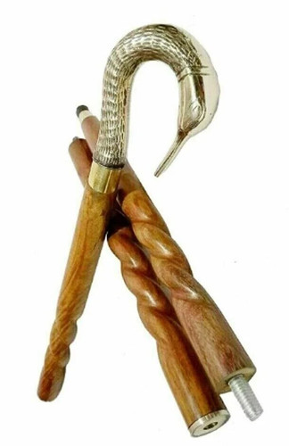 Bâton marche bois tête - de,