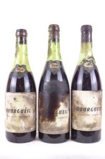 lot de 3 bouteilles bourgueil jean renou (mise par l'acheteur ) 1964 rouge loire