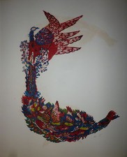 Caillaud Aristide Lithographie signée art abstrait art brut surréalisme art