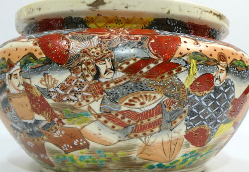 Satsuma samurai cache pot - satsuma, cache-pot