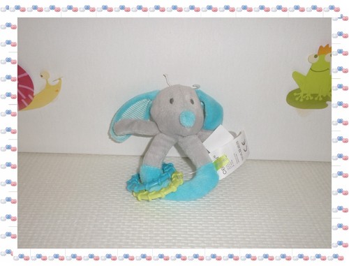 Doudou hochet chien gris - hochet,